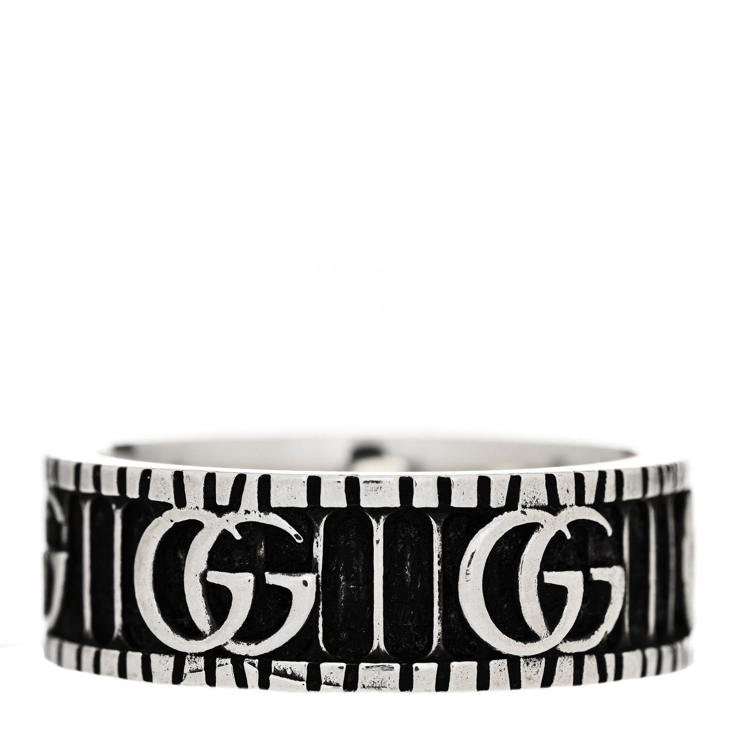 Gucci Sterling Silver Double G Band Ring 61 9.75 3 of 6