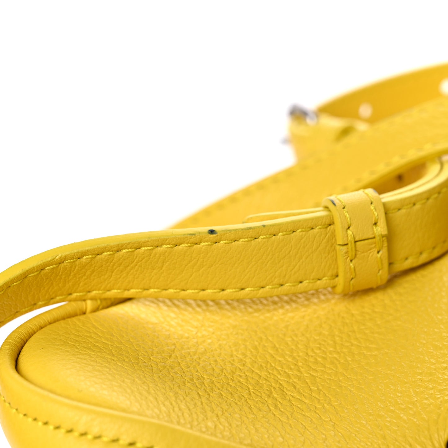 Shiny Day Calfskin Logo XS Triangle Duffle Jaune Black