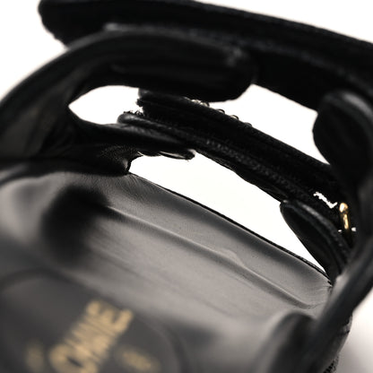 Chanel Grained Calfskin Velcro Dad Sandals 35 Black 10 of 11