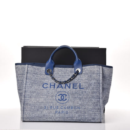 Chanel Canvas Large Deauville Tote Blue 10 of 10