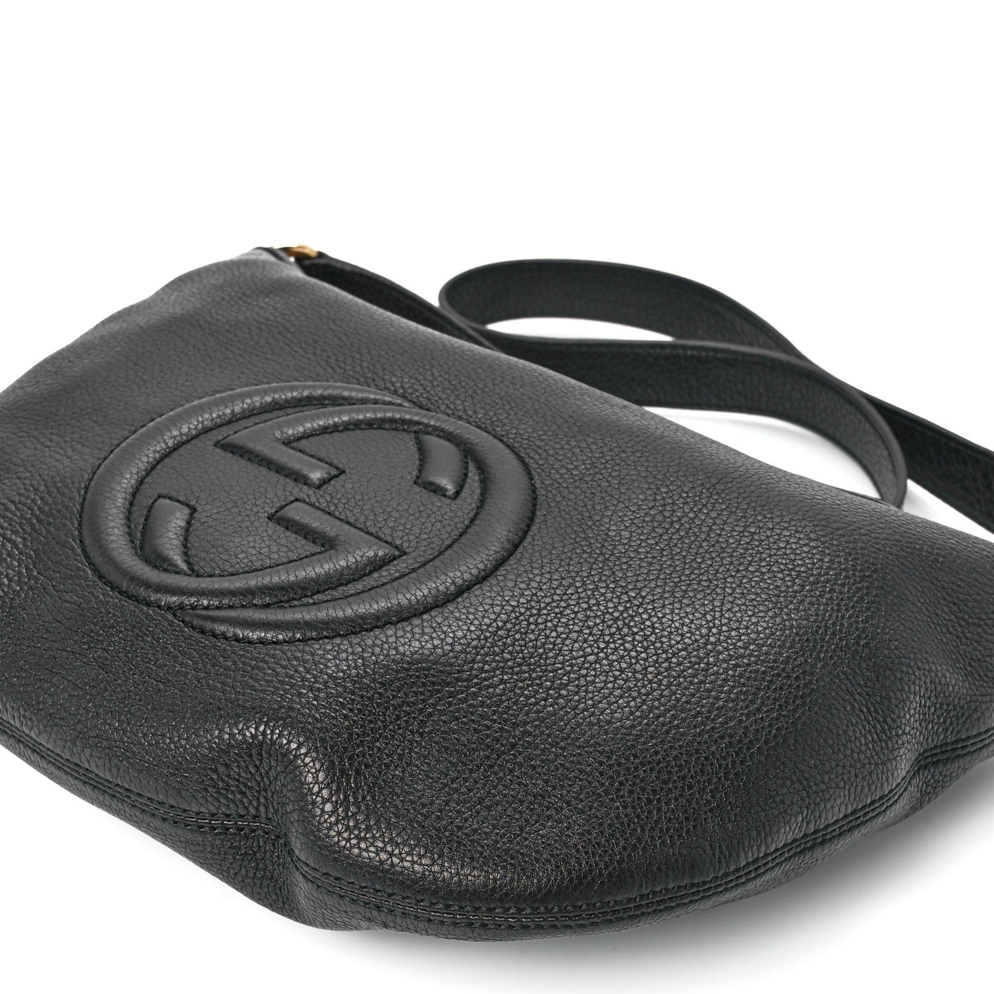 Pebbled Calfskin Small Soho Hobo Black