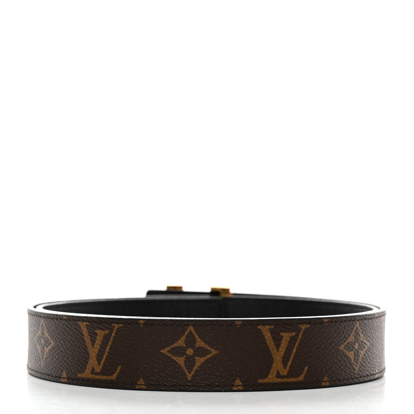 Calfskin Monogram 30mm LV Initiales Reversible Belt 90 36 Black