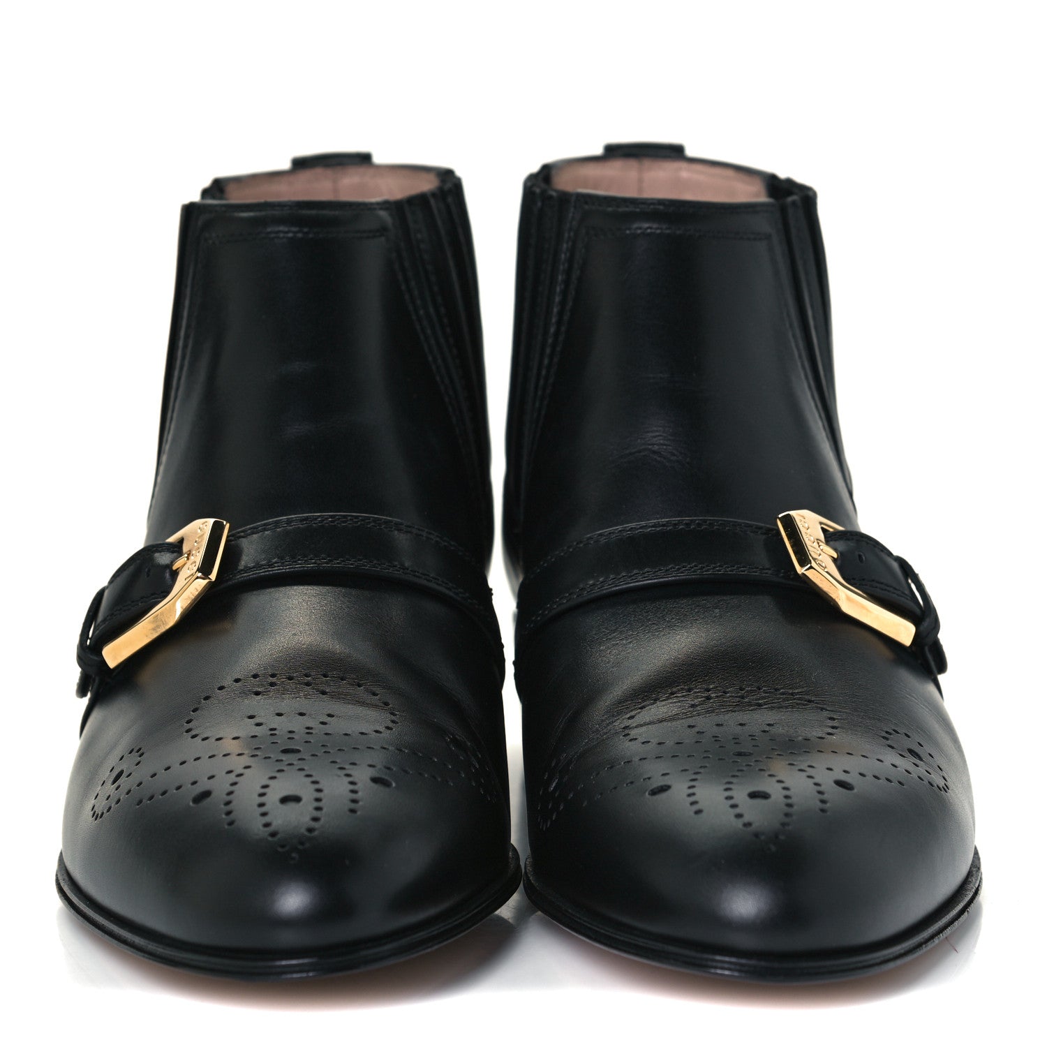 Gucci Waxed Calfskin Womens Ankle Boots 37 Black 2 of 14