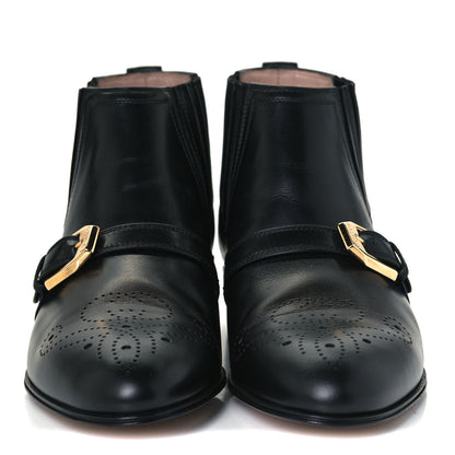 Gucci Waxed Calfskin Womens Ankle Boots 37 Black 2 of 14