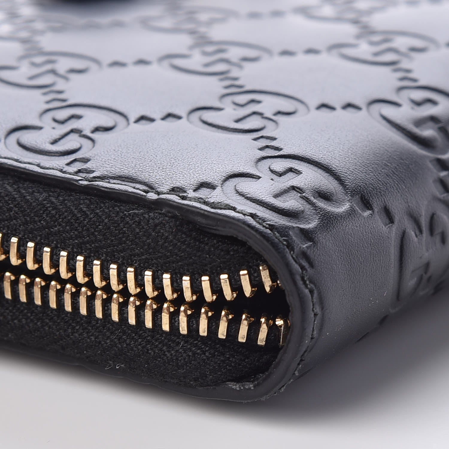Gucci Guccissima Bow Zip Around Wallet Black 9 of 10