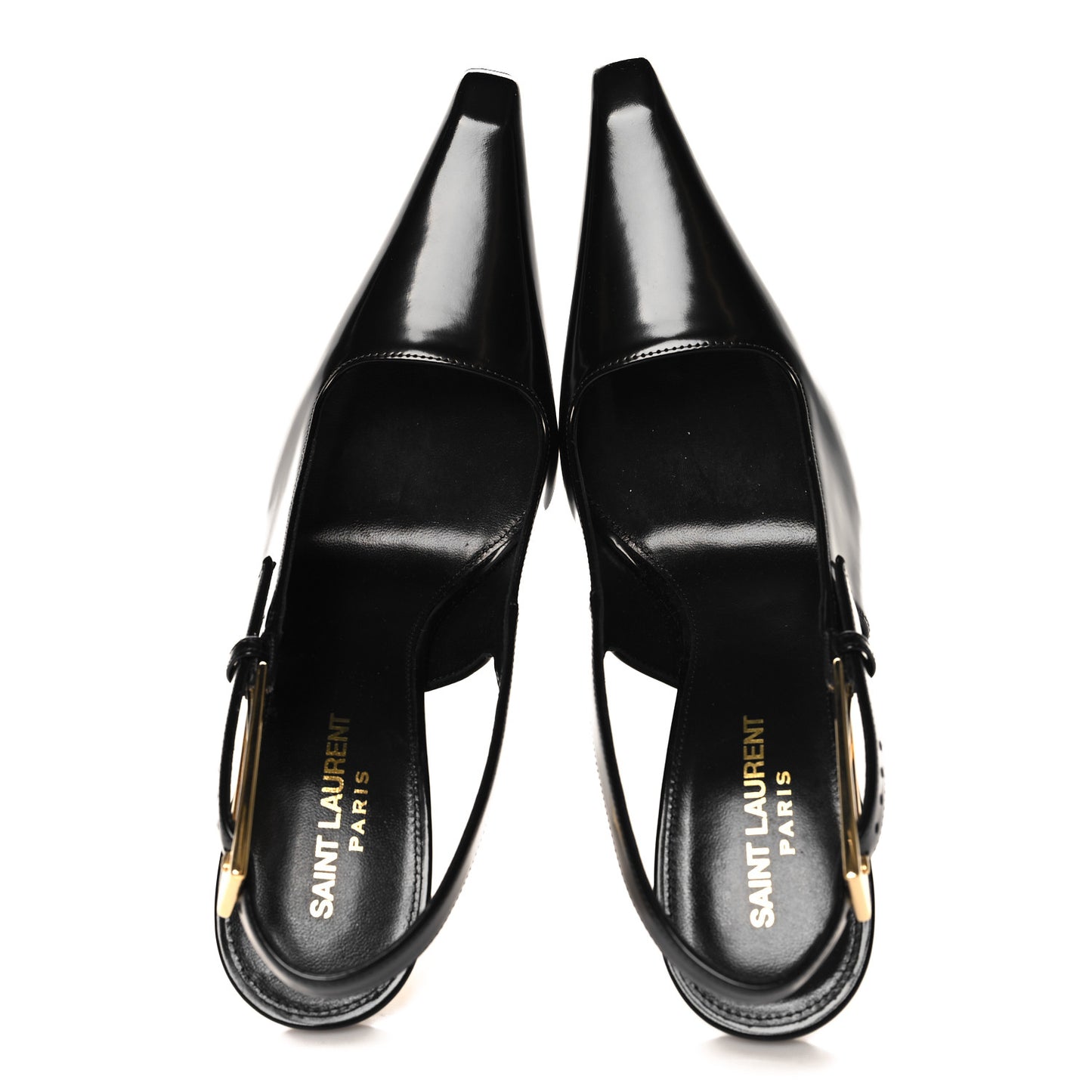 Glazed Calfskin Lee Slingback Pumps 38 Black