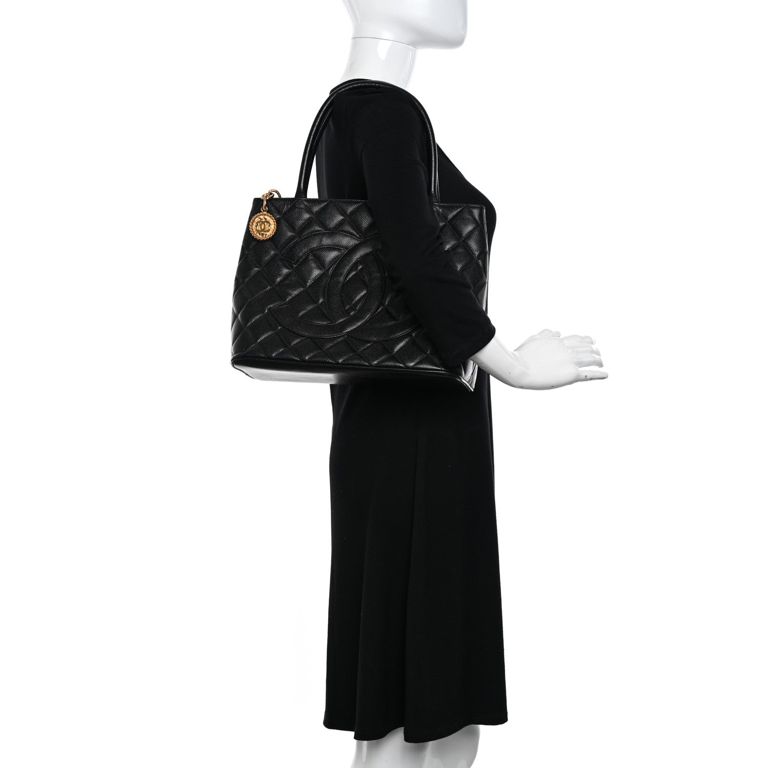 Chanel Caviar Quilted Medallion Tote Black 2 of 10