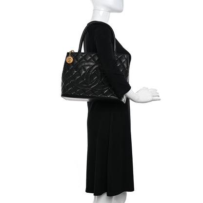 Chanel Caviar Quilted Medallion Tote Black 2 of 10