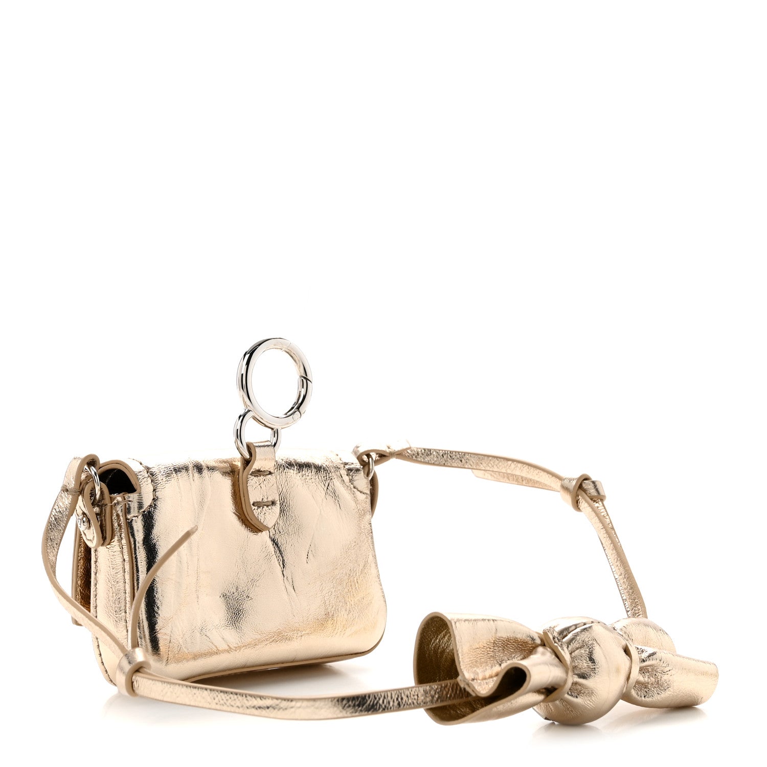 Fendi Metallic Nano Maxi Buckle Baguette Charm Rose Gold 3 of 10