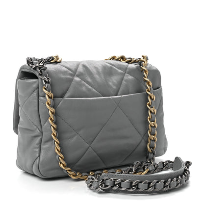 Chanel Goatskin Quilted Medium Chanel 19 Flap Grey 3 of 11
