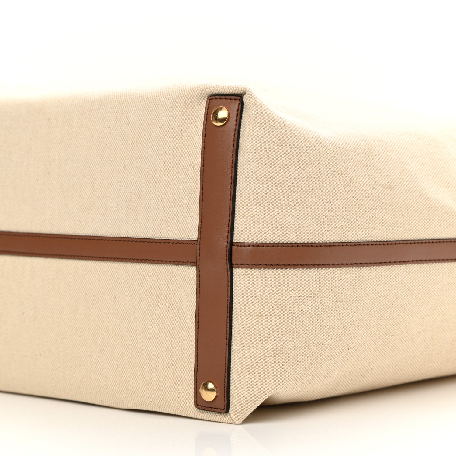 Burberry Cotton Canvas Calfskin Large Soft Belted Tote Bag Natural 11 of 11