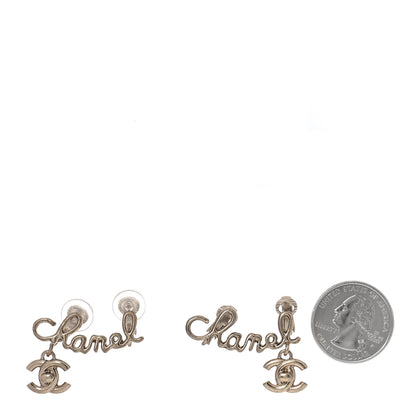 Chanel Metal CC Turnlock Climber Clip On Earrings Gold 2 of 5