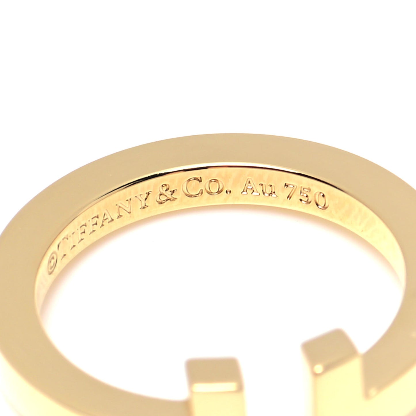 18K Yellow Gold T Square Ring 52 6