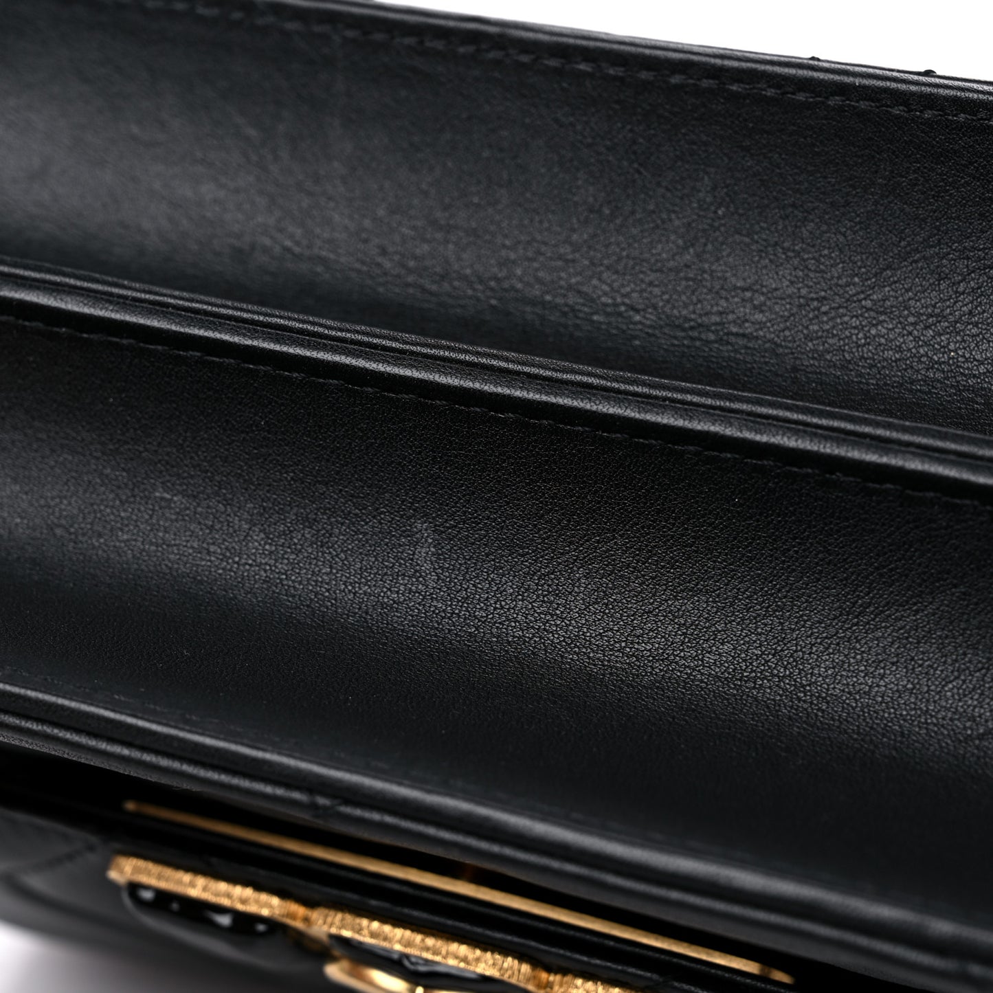 Calfskin Resin Quilted Mini Flap Black