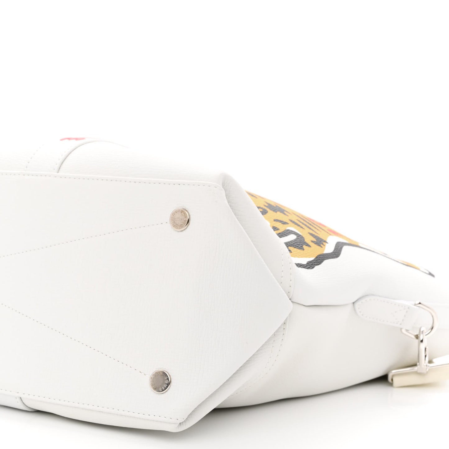 X NIGO Calfskin Tiger Journey Tote White