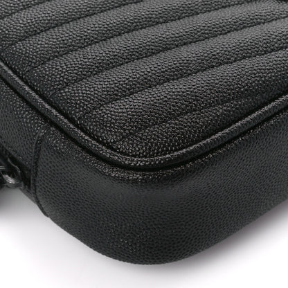 Saint Laurent Grain De Poudre Matelasse Monogram Mini Lou Camera Bag Black 9 of 10