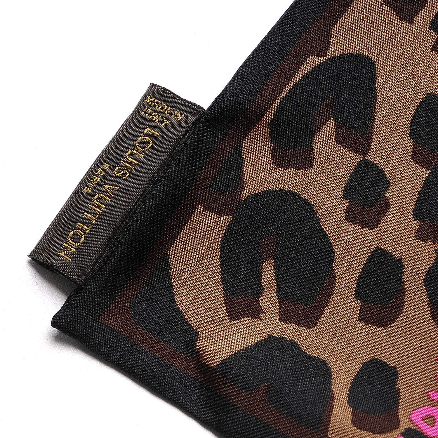 Louis Vuitton Silk Leopard Bandeau Scarf Marron 4 of 5