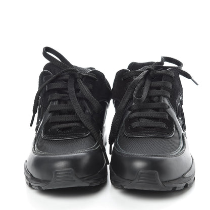 Chanel Toile Suede Calfskin CC Sneakers 35 Black 2 of 8
