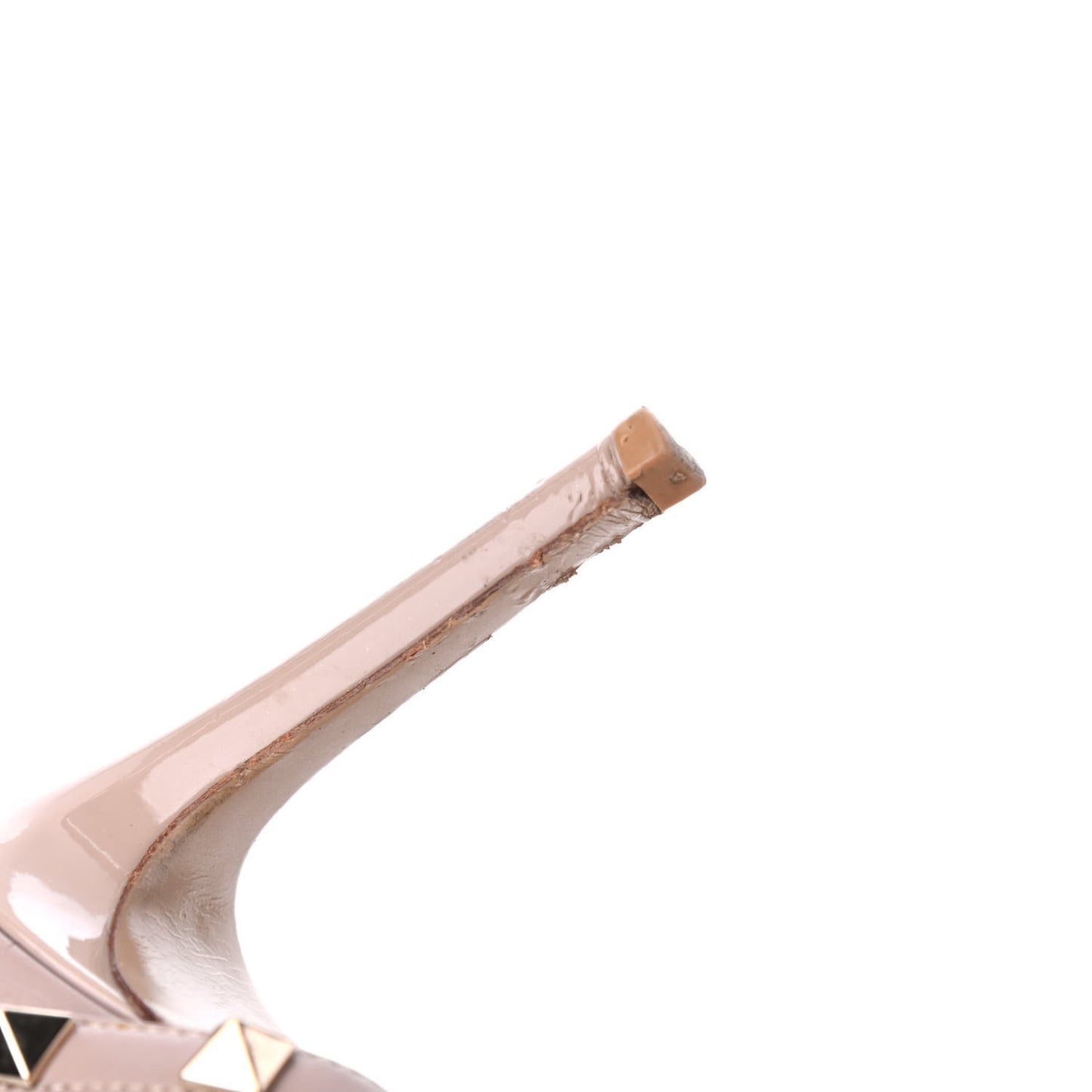 Patent Rockstud Half D'Orsay Slingback 85mm Pumps 37.5 Poudre