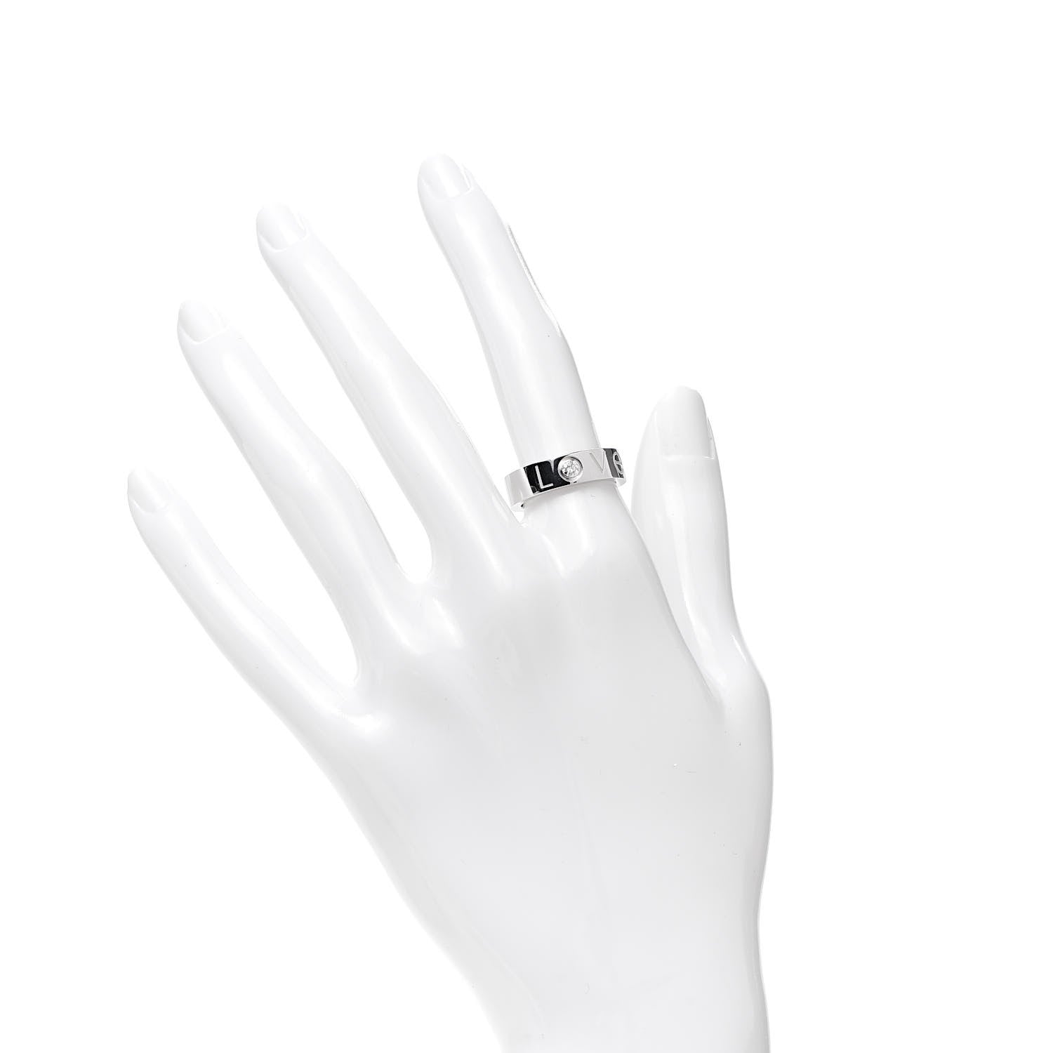 Cartier 18K White Gold Diamond 5.5mm Christmas LOVE Ring 52 6 2 of 4