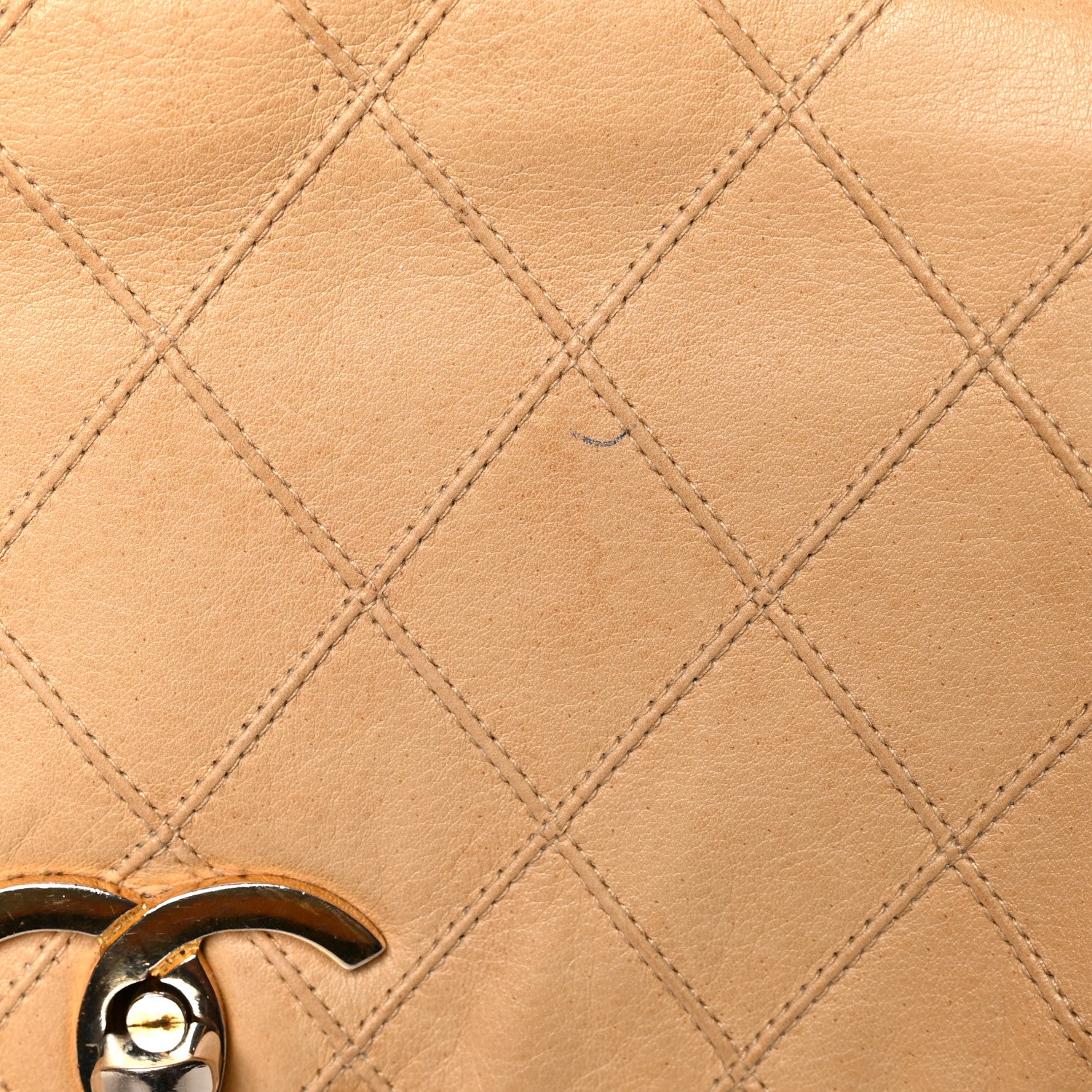 Chanel Lambskin Stitched Medium Single Flap Beige 12 of 16