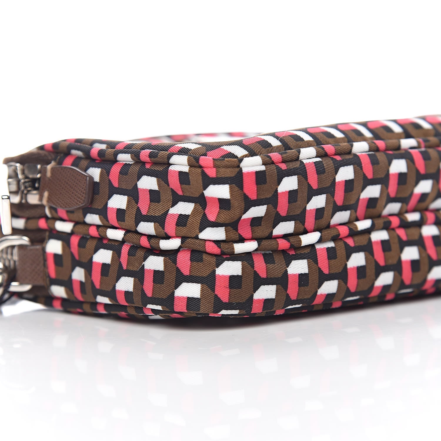 Prada Tessuto Stampato Nylon Otta Print Convertible Crossbody Wristlet Rosa 9 of 10