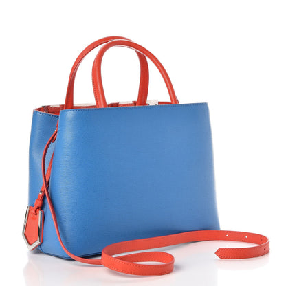 Fendi Vitello Elite Monster Petite 2Jours Tote Blue Royal Papavero Multicolor 4 of 8