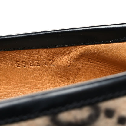 Gucci Covered Wool Cordovan Lux GG Monogram Mens Harald Horsebit Platform Loafers 9 Beige Ebony 6 of 9