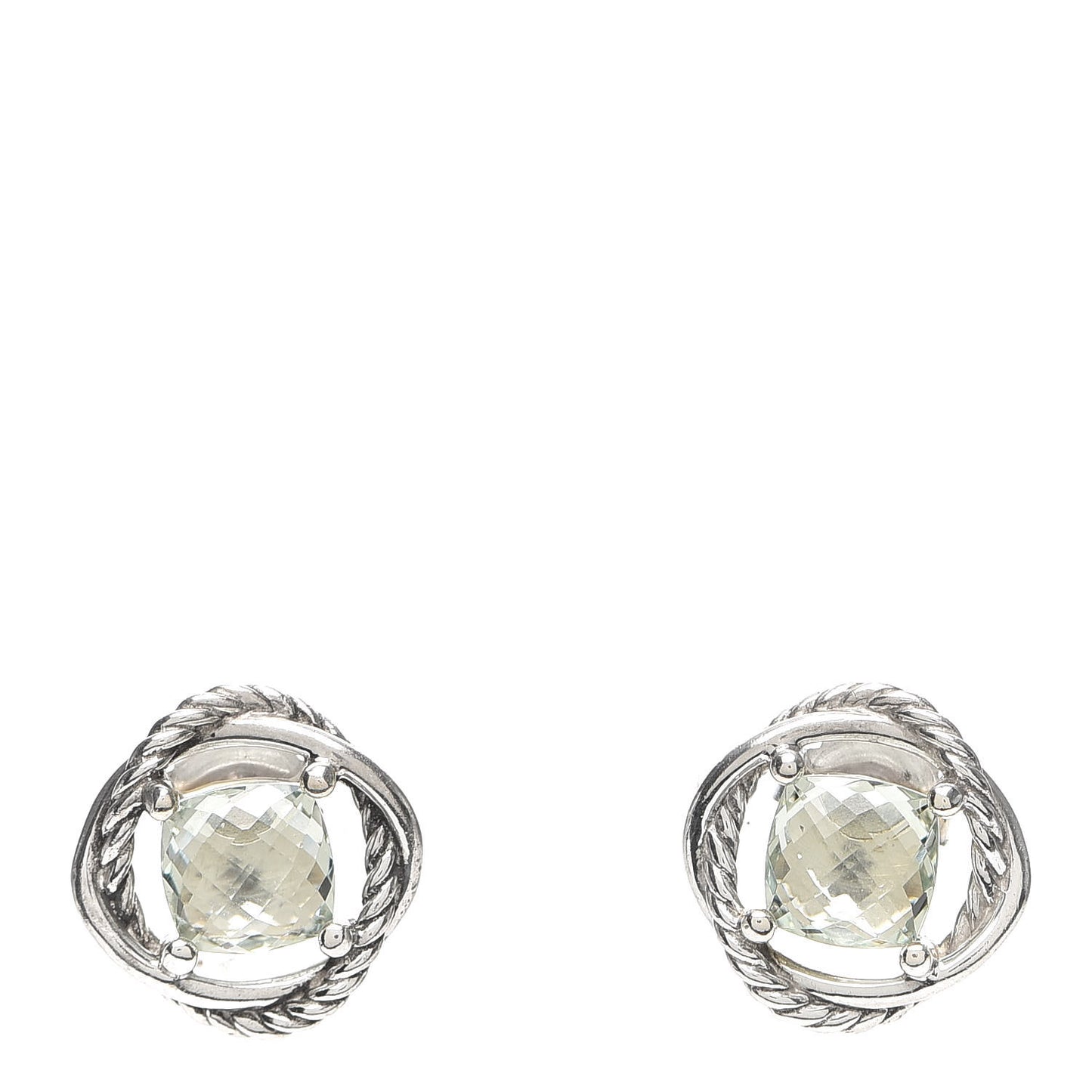 Sterling Silver Prasiolite 7mm Infinity Earrings