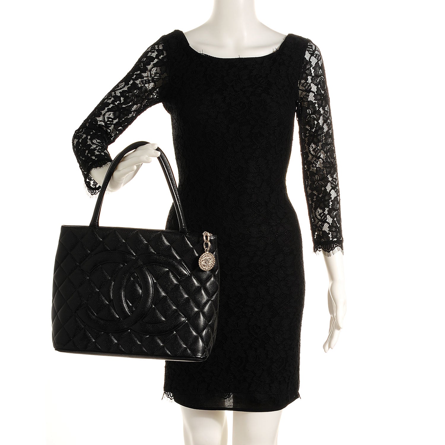 Chanel Caviar Medallion Tote Black 2 of 7