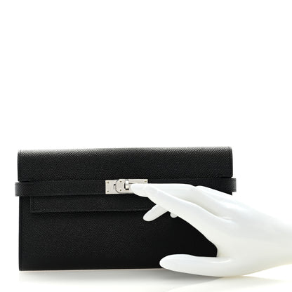 Hermes Epsom Kelly Longue Wallet Black 2 of 9