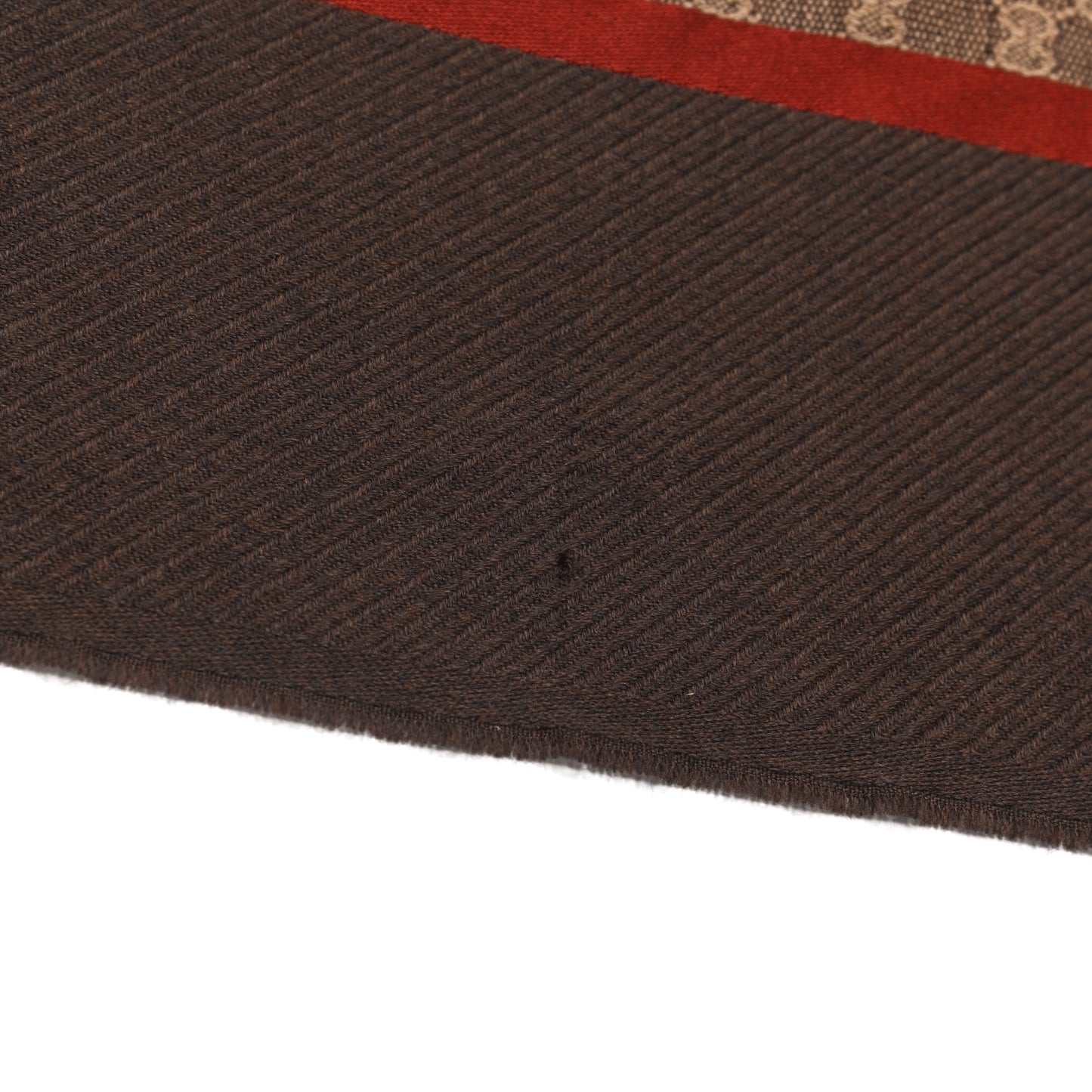 Wool Silk Knit Monogram Scarf Brown