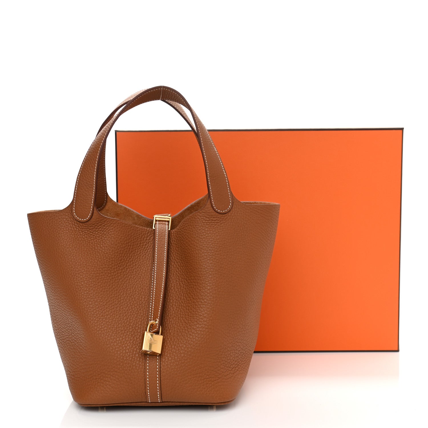 Hermes Taurillon Clemence Picotin Lock 22 MM Gold 11 of 11