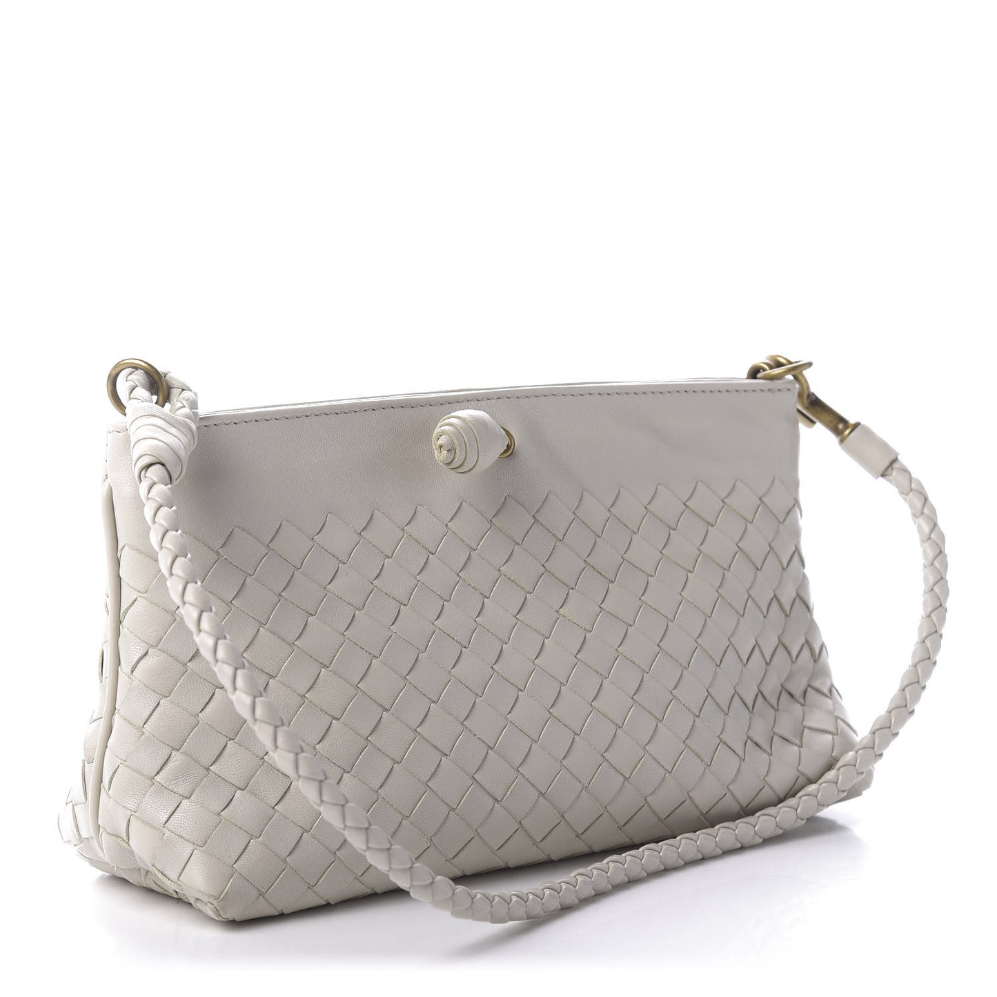 Nappa Intrecciato Mini Shoulder Bag Cream