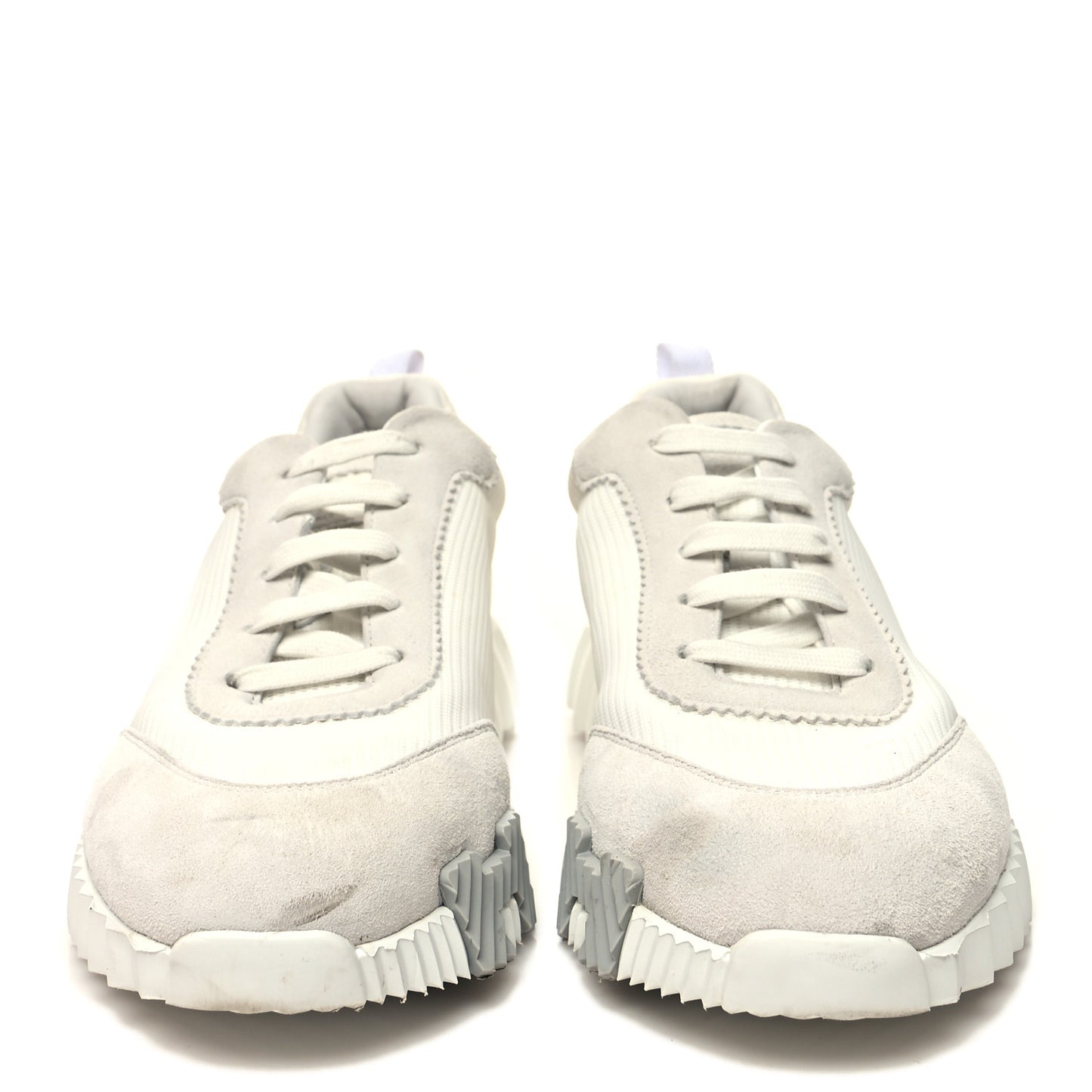 Goatskin Suede Mens Bouncing Sneakers 41 White