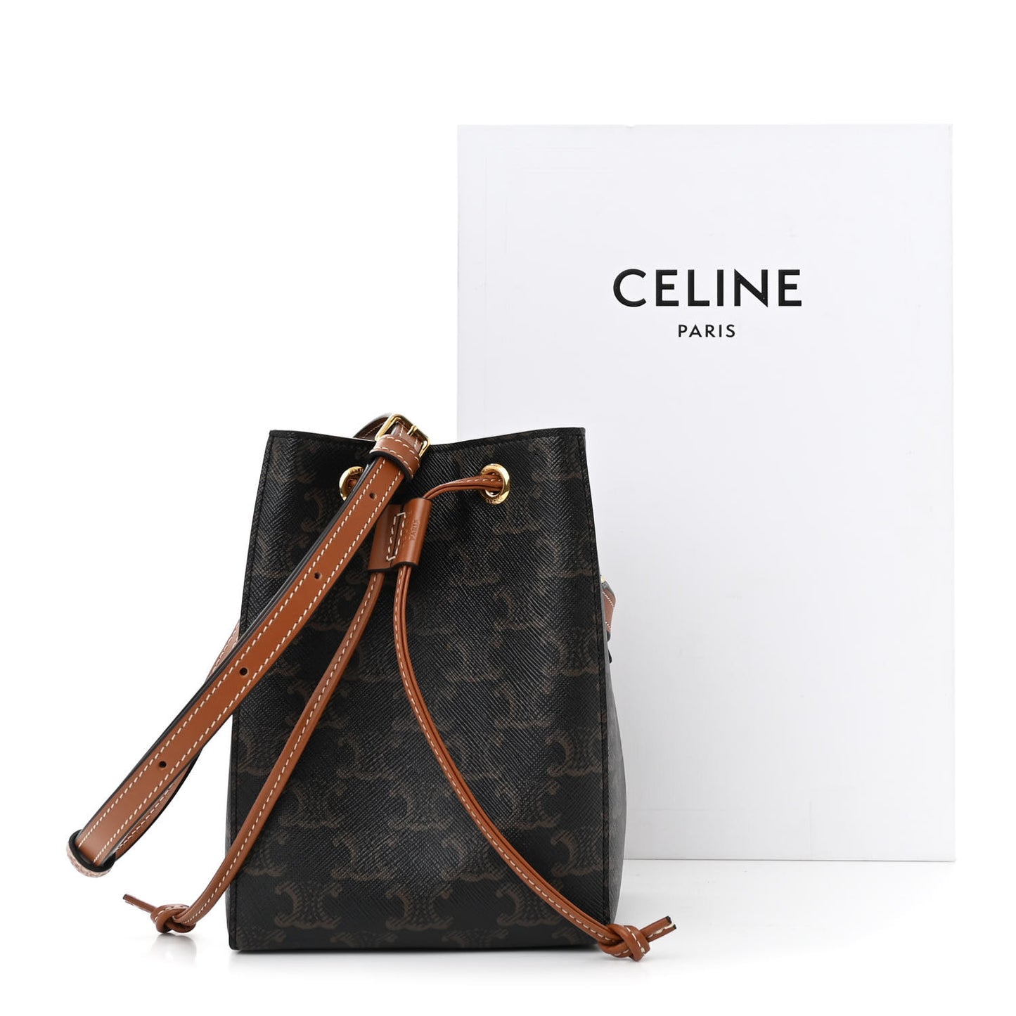 Triomphe Canvas Calfskin Micro Sailor Bag Tan