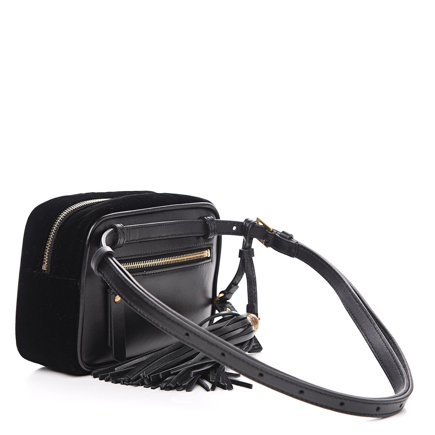 Velour Matelasse Monogram Lou Belt Bag Black