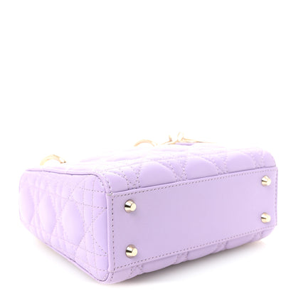 Christian Dior Lambskin Cannage Mini Lady Dior Lilac 4 of 10