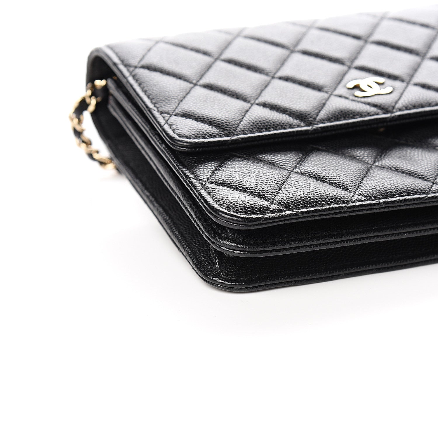 Chanel Caviar Quilted Square Wallet On Chain WOC Black 8 of 11
