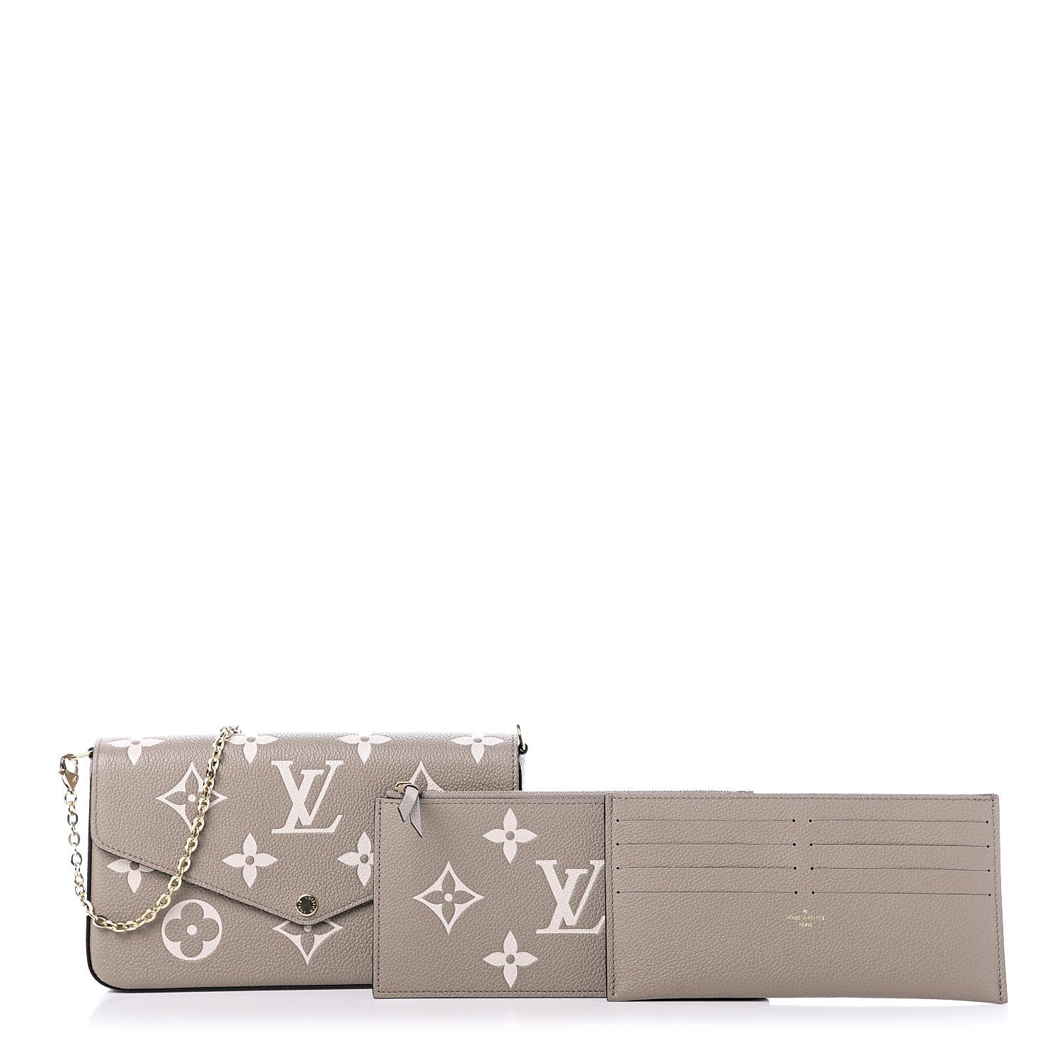 Louis Vuitton Empreinte Monogram Giant Felicie Pochette Tourterelle Creme 2 of 11