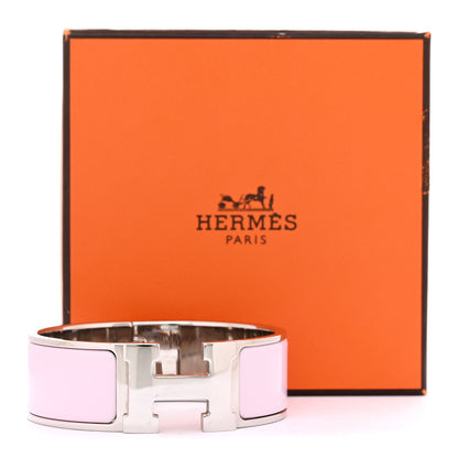 Hermes Enamel Wide Clic Clac H Bracelet PM Rose Dragee 5 of 5