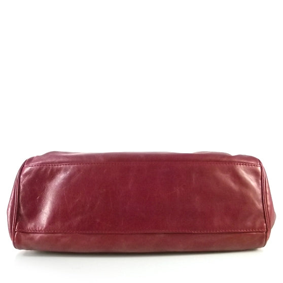 Lambskin Rock and Chain Flap Red