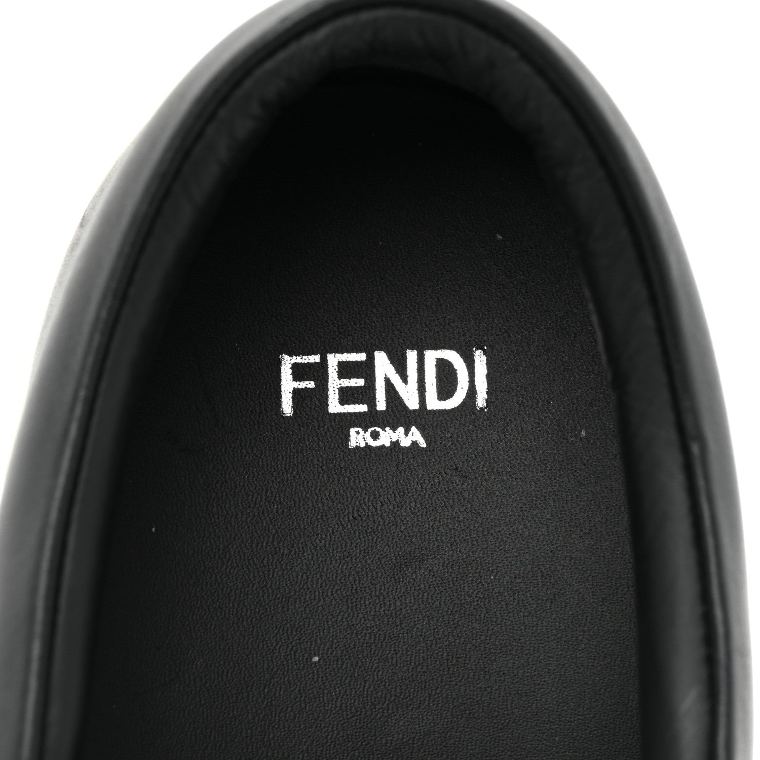 Fendi Vitello Elite Monster Eyes Slip On Sneakers 35 Black 7 of 10