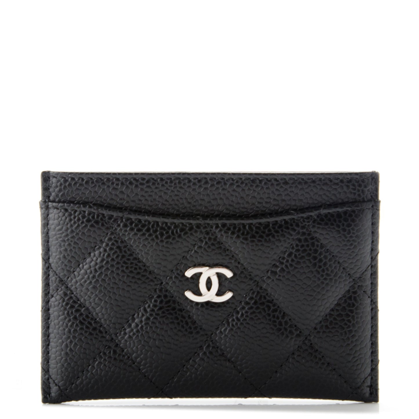 Caviar Quilted Card Holder Black