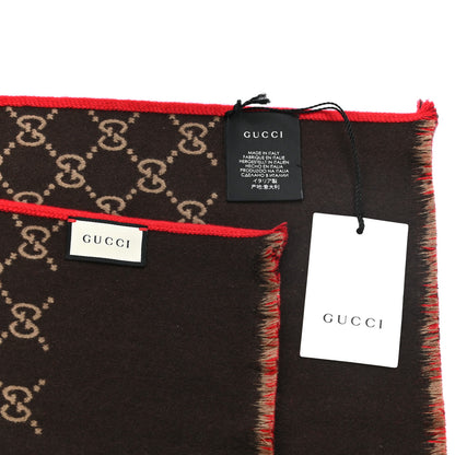 Gucci Wool Silk GG Monogram Ripon Simple Scarf Flame 4 of 4