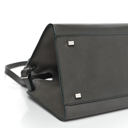 The Row Polished Saddle Calfskin Soft Margaux 10 Bag Koala Grey 8 of 9