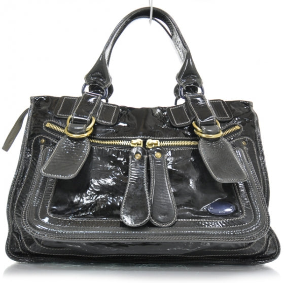 Chloe Patent Bay Tote Black 1 of 11