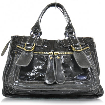Chloe Patent Bay Tote Black 1 of 11