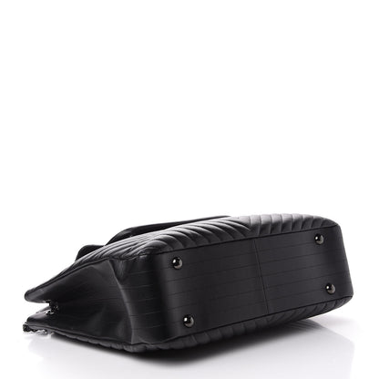 Chanel Calfskin Chevron Quilted Flap Tote So Black 4 of 11