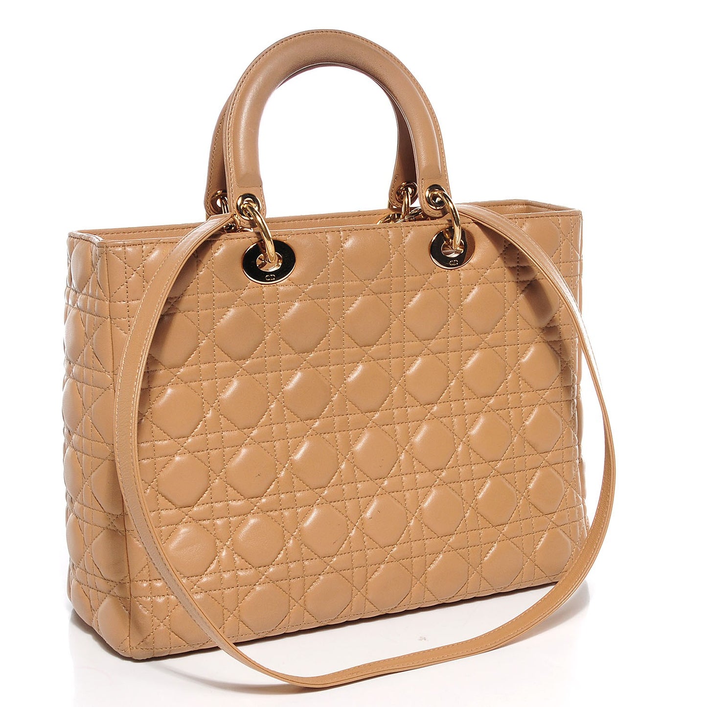 Lambskin Cannage Large Lady Dior Beige